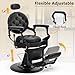 KIIUMI Heavy Duty Barber Chair for Barbershop, Black Reclining Salon Chair for Hair Stylist, 360° Swivel, Adjustable Footrest and Headrest, Vintage Professional Beauty Salon Massage Equipment