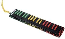 Hohner Melodica Number of buttons: 37 range: F3 – F6 Â Stylish Rasta design. Material: plastic Includes BlowFlow mouthpiece and carry case iOS app with plugins available from Airboard Â