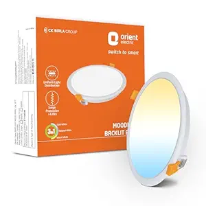 Orient Electric 3-in-1 Recessed LED Panel Light | Mood Light with 12W Output | Color Changing - Cool White-Warm White-Natural White | 130mm Cut Out | False Ceiling Required - Pack of 1