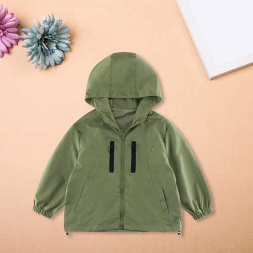 Kids Boys Rain Jacket Waterproof Zipper Lightweight Windbreaker Coat Toddler Fleece Windproof RainCoat with Pockets2