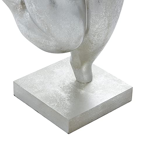 Deco 79 Polystone Dancer Sculpture, 12" X 7" X 20", Silver #TOP6