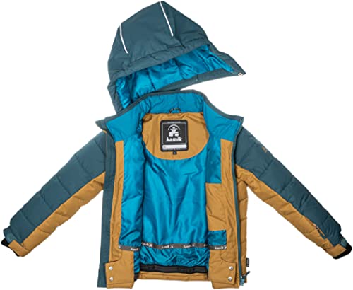 Kamik Boy's Anakin Synthetic Down Jacket (Toddler/Little Kids/Big Kids) Bronze/Atlantic 7 Little Kid #TOP2