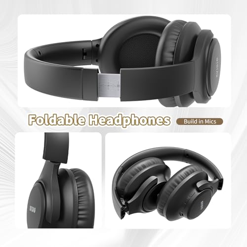 Image of KVIDIO Active Noise Cancelling Headphones, 65 Hours Playtime Bluetooth Headphones with Microphone, Transparency Mode, Deep Bass and Hi-Fi Stereo Sound Silver
