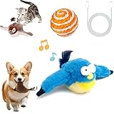 【Simula el gorjeo de los pájaros】 Diseñado para imitar los sonidos naturales de un pájaro, este juguete de pájaro aleteo captará la atención de tu gato con gorjeos realistas, proporcionándoles horas de entretenimiento y estimulando sus instintos de caza. Debido al peso de la caja de carga y por razones de seguridad, el juguete solo realiza movimientos de aleteo, lo que puede atraer fácilmente la atención del gato.