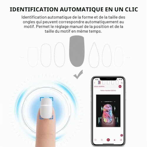 NYMFEA Imprimante d'art D'ongle 3D,Machine d'impression D'ongles Automatique Intelligente,Prise en Charge WiFi/Bricolage/USB,Imprimante D'ongles pour Un Usage Domestique en Salon Manucure,White – vue 3