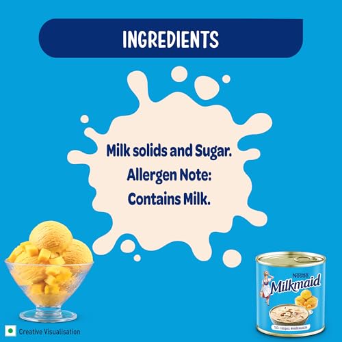 Image of Milkmaid Nestle Partly Skimmed Sweetened Condensed Milk, 380 g Tin, cream