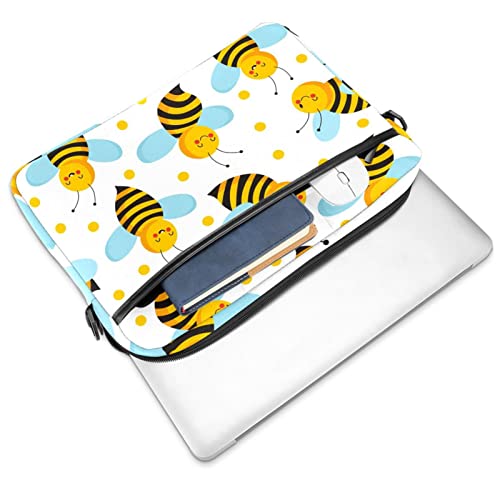 Maletín de ordenador portátil de 13 pulgadas con asa y correa ajustable diseño de abeja alegre 2