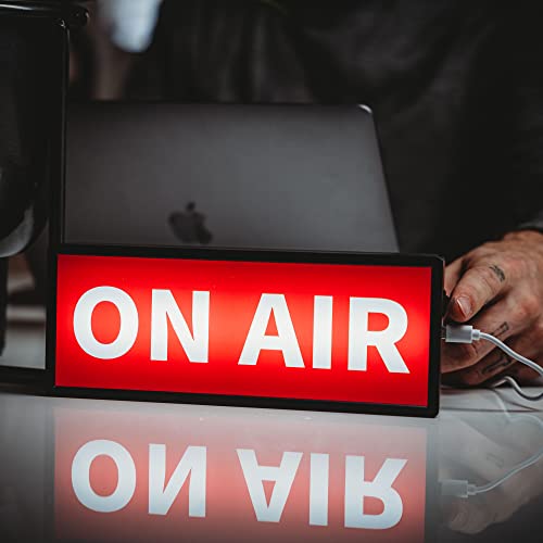 Luz retrô de LED On Air, luz de estúdio de gravação (Youtube, podcast, Twitch, chamadas de zoom, esc