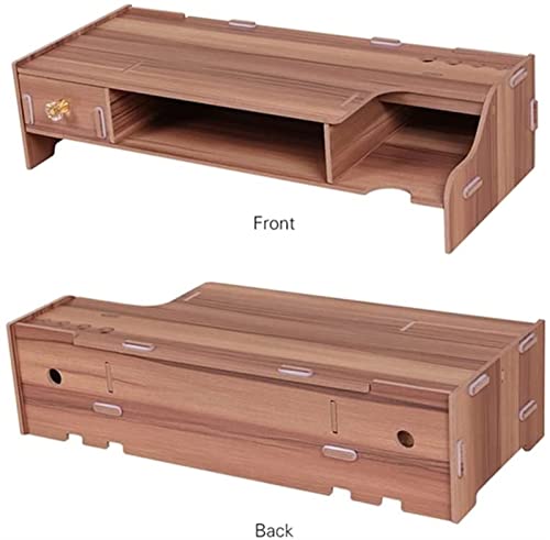 Monitor Stand Riser Houten Monitor Stand Riser Computer Bureau Organizer Met Toetsenbord Muis Opslag Slots Voor… - Image 5