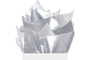 UNIQOOO Metallic Silver Foil Tissue Paper for Gift Bags