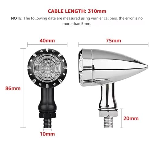 Faro de freno e intermitentes cromados para moto custom y chopper 3