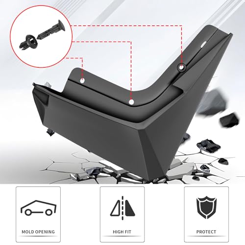 Image of 2025 Cybertruck Mud Flaps Splash Fender Original Cyber Truck Splash Guards Tesla Cybertruck Mud Flaps Rubber No Drilling ABS Material Cybertruck Accessorie 2024 2025