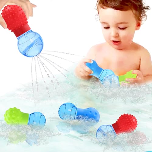 3Pack Bath Toys for Toddlers 1-3 - Sensory Squeezing Water Bathtub Toys for Kids | Bath Tub & Pool Floating Toys for Babies | Textured Sensory Bath...