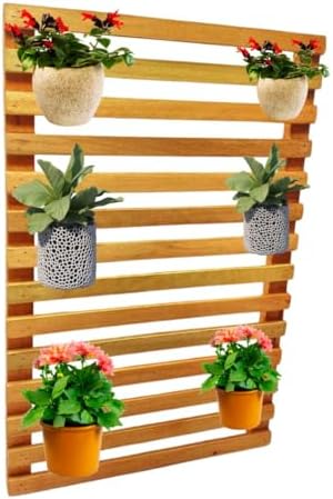 Jardim Vertical Madeira 75 x 50 Modular 1 Unid Horta Treliça