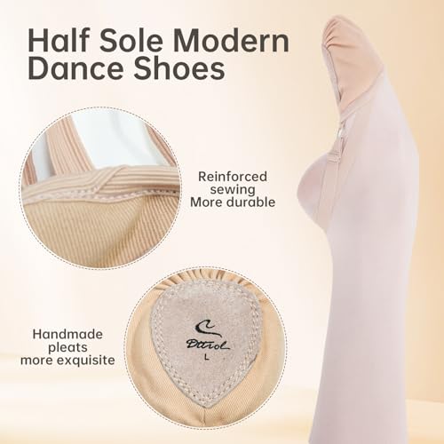 Half Soles Dance Shoes for Women Girls Men Lyrical Pirouette Ballet Canvas Shoes Turners Dance Shoes for Contemporary (Girls/Boys/Men/Adult)3