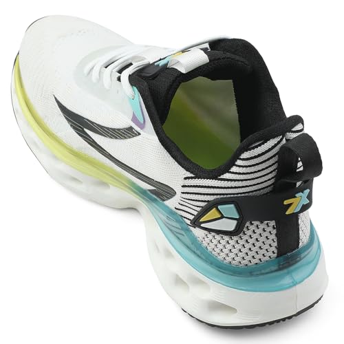 Image of Liberty Leap7x NEPTUNE-1E Men Sports Running Shoes - Black & White | Comfortable and Durable Lace-Up Closure - Suitable for Lacing Walking, Gym, Jogging and Outdoor Shoes for Man - Cushioned Footbed