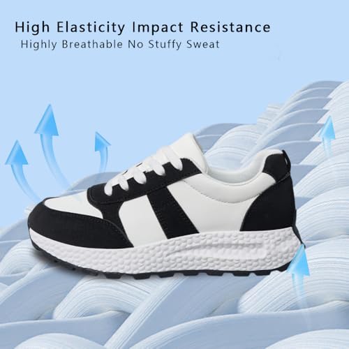 Classic Black and White Splicing Fashionable Casual Sports Shoes, Simple and Comfortable Daily Wear Essential Items4