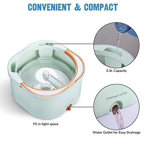Yescom Spin Mop And Bucket 8 Microfiber Mop Pads Set With Self Separates Dirty And Clean Water Adjustable Rotating Cleaning System Water Filtration For Hardwood, Marble, Tile Floor,Wall & Window #TOP4