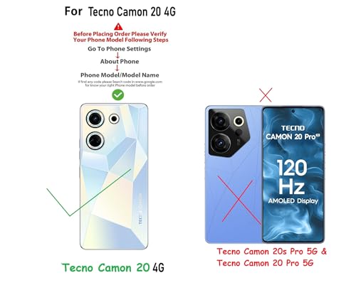 Image of COVERBLACK Soft Rubber Silicon Clear Case Back Cover Compatible for Tecno Camon 20 4G - Transparent