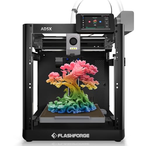 FLASHFORGE AD5X 3D Printer,Multi-Color 3D Printing,Max 600mm/s High Speed,Fully Auto Leveling,Large...