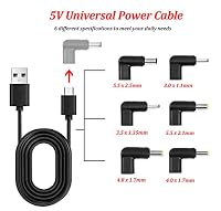 YAODHAOD USB C auf DC Adapter 6 PCS 90 Grad gewinkelter USB C auf DC 5V PD Emulator Trigger Ladeadapter Stecker für Laptop,Router,Mobile Netzteil Ladegerät Stecker (5V) – Ansicht 6