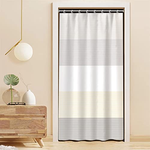 Rideau de douche imperméable à rayures bohèmes 122x183 cm avec crochets inclus