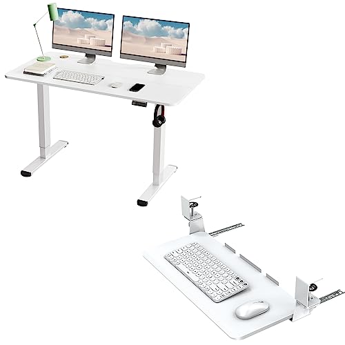 Woka 48" X 24" Standing Desk And 26.5" X 11.7" White Keyboard Tray #TOP17