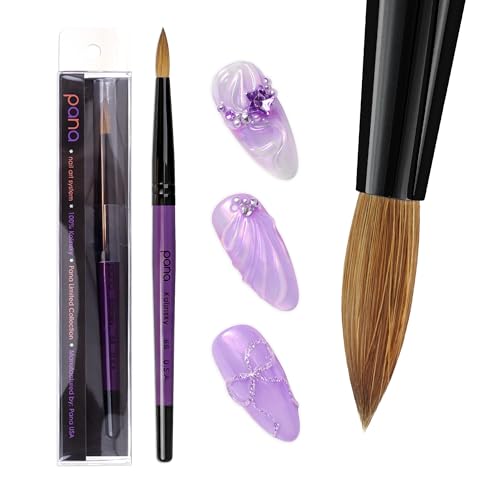 Professional Purple Wood Kolinsky Acrylic Nail Brush (Size: 6, 8, 10, 12, 14, 16, 18, 20, & 22) Pana Brand 100% Pure Kolinsky Hair (Size 6)