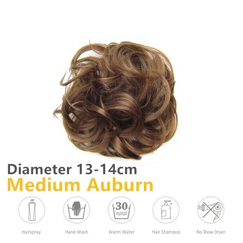 Norhogo Messy Hair Bun Curly Wavy Hair Scrunchies Accessories, Real Fashion Tousled Updo Hair Pieces - Image 2
