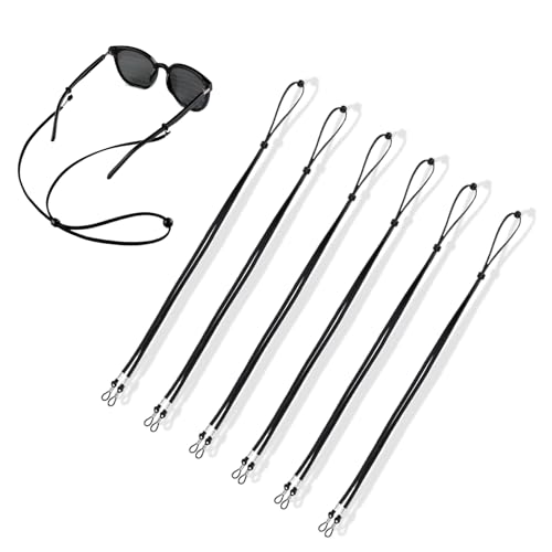 Image of fKiZanthene Glasses Strap 6 Pack Adjustable Sports Spectacles Cord Non-Slip Eyeglass Strap with Silicone Ends for Sunglasses and Reading Glasses Men and Women