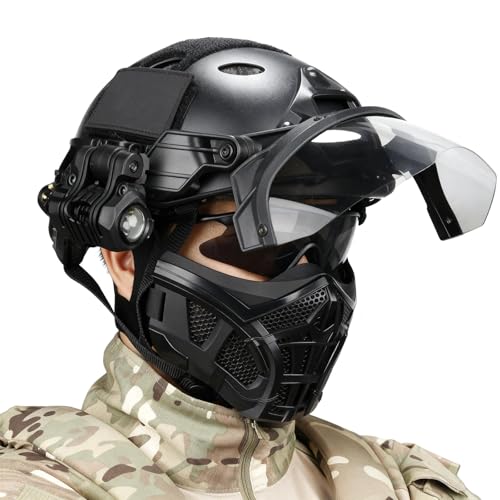 Casco Tattico Airsoft FAST e Maschera di Protezione in Rete