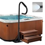 Adjustable 35"-57" Hot Tub Handrail with LED Light – 360° Rotatable Spa Side Rail with Slide-Under Base and Non-Slip Grip for Indoor & Outdoor Use