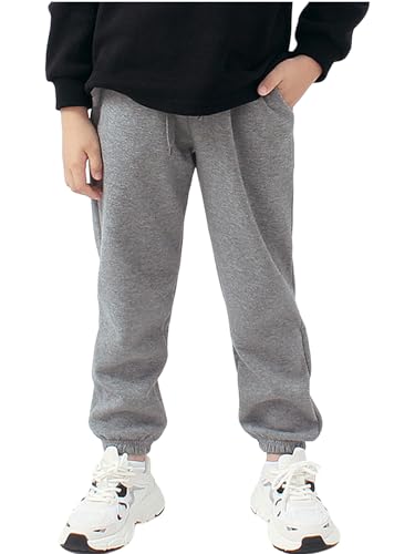 Kids Boys Elastic Waist Jogger Pants Trousers Athletic Soft Cotton Sweatpants for 5-14 Years