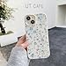 QLTYPRI for iPhone 7/8/SE 2020/SE 2022 5G Case, Cute Pink Floral Flower Pattern Aesthetic Phone Case, Raised Camera Protection Soft Slim TPU Shockproof Protective Phone Cover for Girls Women - Blue