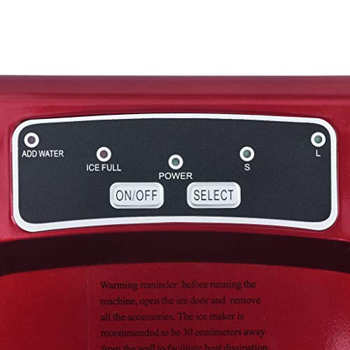 vidaXL Eiswürfelbereiter Eiswürfelmaschine Eiscrasher Eismaschine Eiswürfel Ice Maker EIS Maschine Icemaker Rot 1,4L 15kg/24h – Bild 6