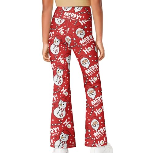 Image of Girls Leggings Floral Print High-Waisted Flared Pants 5-14 Years