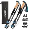 GPTCAMP Collapsible Hiking Trekking Poles with Cork EVA Grips | Adjustable Height, Compact Travel Design, Aircraft-Grade Aluminum, Walking Sticks for Men & Women, 2pc Per Set