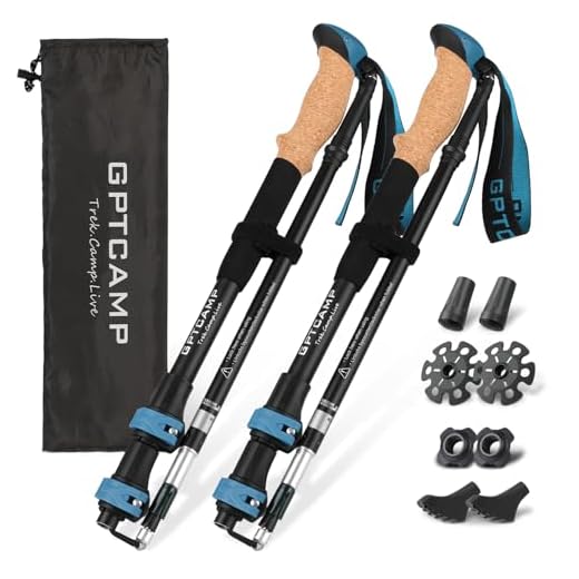 GPTCAMP Collapsible Hiking Trekking Poles with Cork EVA Grips