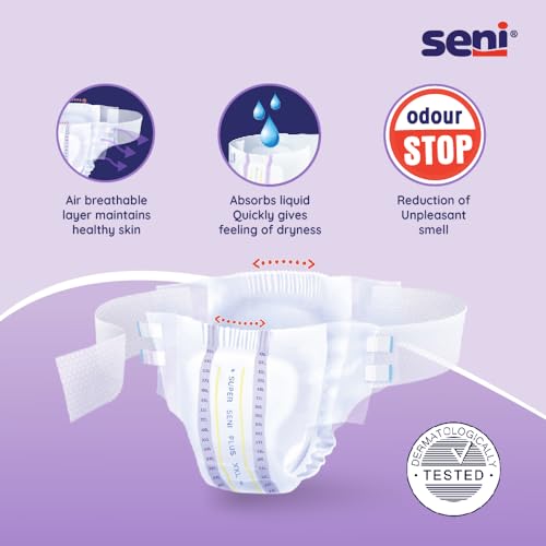 Inkontinenz-Slip für schwere Inkontinenz Seni Windel-Inkontinenzhose Super Seni Plus Nacht (10 Stück) Größe XX-Large