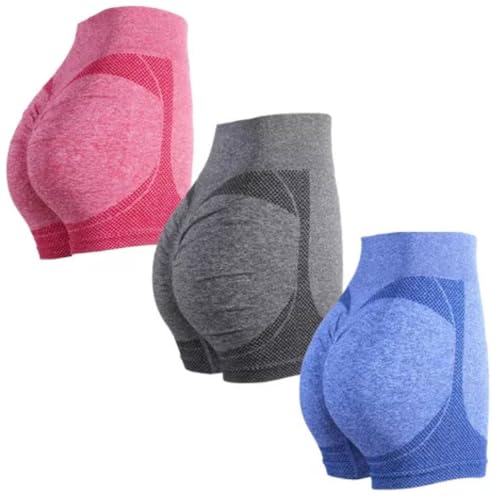 Short Bermuda Levanta Bumbum Cintura Alta Modeladora Fitness- QH Shopp (AZUL)