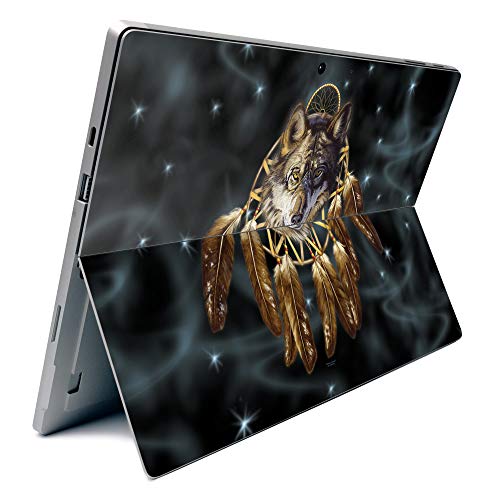 Image of MightySkins Carbon Fiber Skin for Microsoft Surface Pro 7 - Wolf Dreams | Textured Carbon Fiber Finish | Easy to Apply, Remove, and Change Styles | Made in The USA