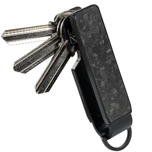 CAXGEK Metallic Aluminum Black Forge Carbon Fiber Key Organizer holder.