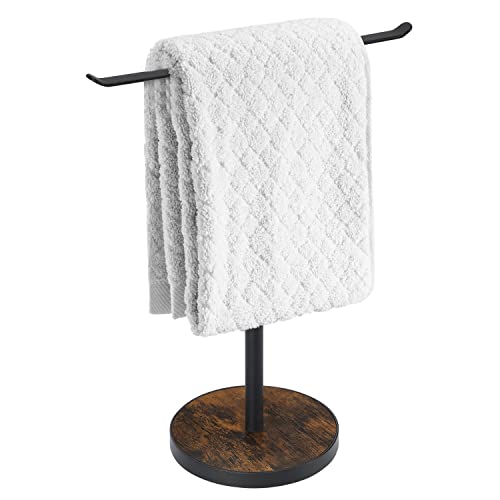 Yinmit Hand Towel Holder Stand, Bathroom Countertop Towel Rack With Wooden Base, Freestanding Kitchen Towel Rack, Heavy Duty T-Shape Face Towel Stand For Bathroom, Kitchen, Vanity (Style A) #TOP10