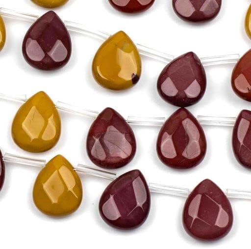 Mookaite 12x15mm Faceted Top-drilled Teardrop - 12 pcs/ 8 Inch Strand