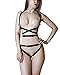 Produktbild keland Damen Punk Leder Halloween Kleidung Sling Mit Strumpfband Leggings Dessous Gürtel (Schwarz-003)