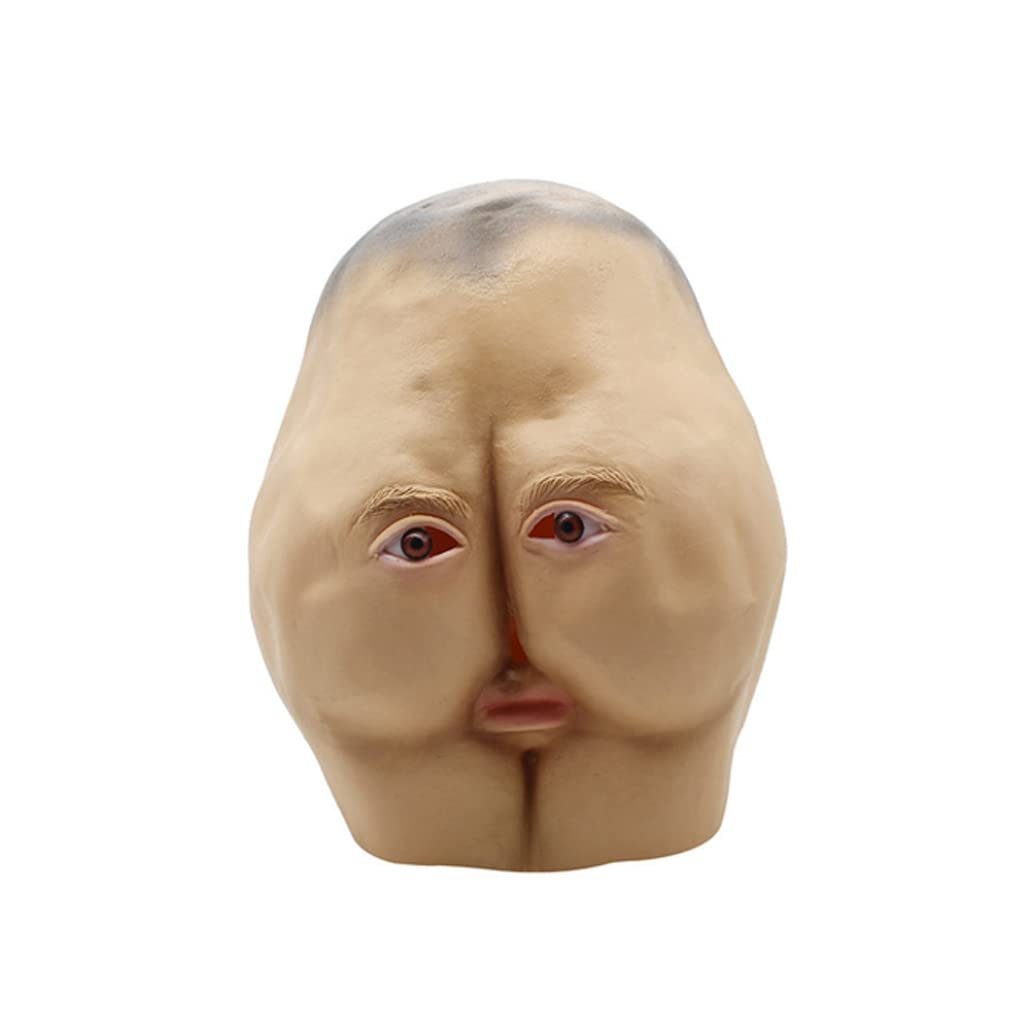 DAGLLGEW Halloween Mask Adult Funny Full Face Mask Ass Styling Party Props Latex Dance Horror Head Buns Party Decorating Funny 1 Pc Soft Ass Vivid