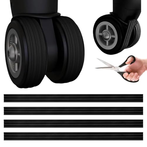 VAEIORP 4 pièces protection roues de valise en silicone, antidérapant et silencieux, étanche et résistant à l'usure, housse de roues de bagage en silicone,...