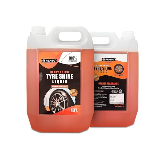 Image of Bike & Car Tyre Polish 5 Liter Extreme Black Shine - Long Lasting Gloss & Dirt Repellent Formulation | Prevents Fading and Cracks | Non-Greasy With Pleasant Orange Fragrance