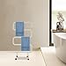 Electric Towel Warmer, S-Shaped Heated Towel Rack with Built-in Switch, Constant Temperature, 15-Min Fast Heating, Freestanding Drying Rack for Bathroom, Plug-in/Hardwired, White
