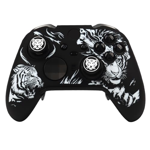 Image of Tiger Controller Skin Compatible with Xbox Elite Series 2 Core Wireless Controller, RALAN Protector Case, Customised Thumb Grips Cap